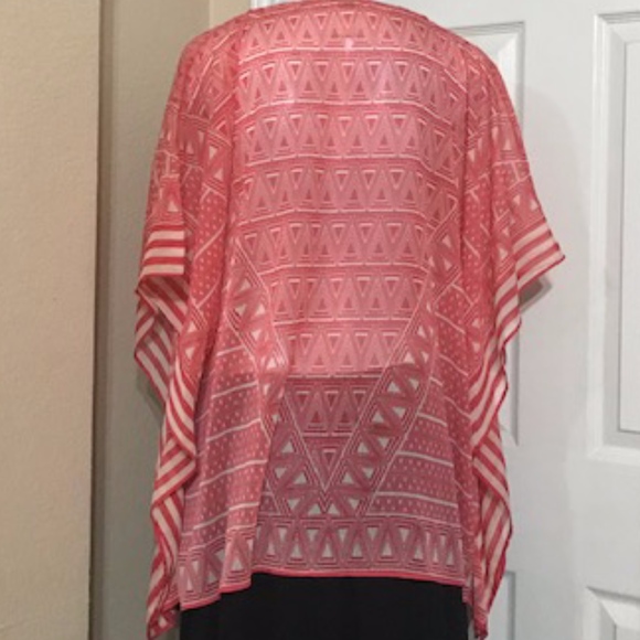 Chicos Sheer Chiffon Coral Top Size L/XL - Picture 4 of 5